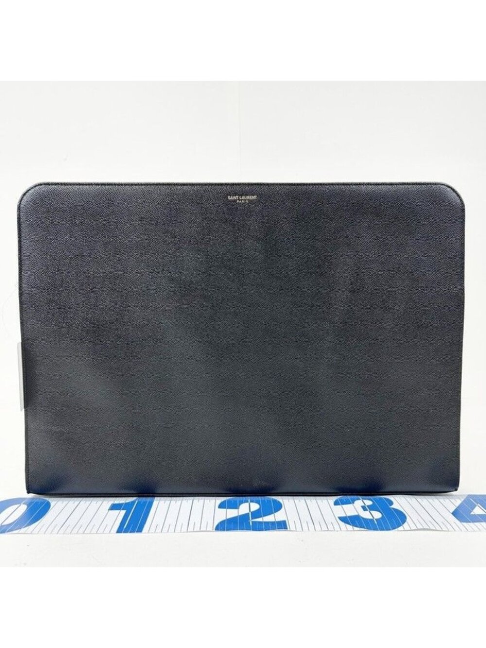 Saint Laurent Clutch Black Leather Gold
